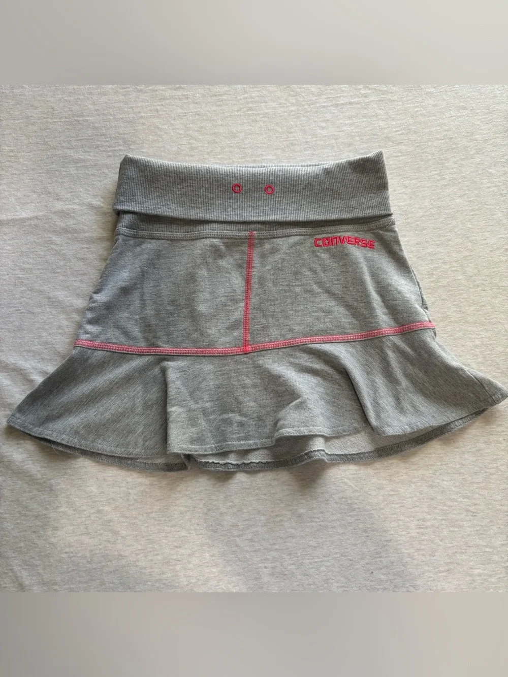 Converse All Star Kids Gray & Hot Pink Ruffle Athletic Skirt Size M
